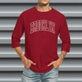 thumbnail image 2 of T-shirts pour Homme Manches 3/4 Col Rond Confortable Ajustement Gradué Rouge Brique Automne Taille G, 2 of 4