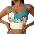 thumbnail image 1 of Balery Colorful Greek Windmills Sujetadores deportivos con espalda cruzada para mujer, acolchados, sin costuras, de alto impacto, ideales para yoga, gimnasio, entrenamiento y fitness.-XX-Large, 1 of 8