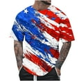 thumbnail image 2 of Shirts for Men under $5 Short Sleeve Round Neck Independence Day Printed Summer Casual T-shirt Multicolor L, 2 of 5