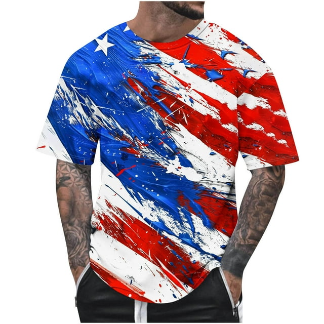 Blusas y camisas de manga corta con cuello en V, moda de verano, camiseta informal de cuello redondo estampada para hombre, top de algodón de imitación para hombre