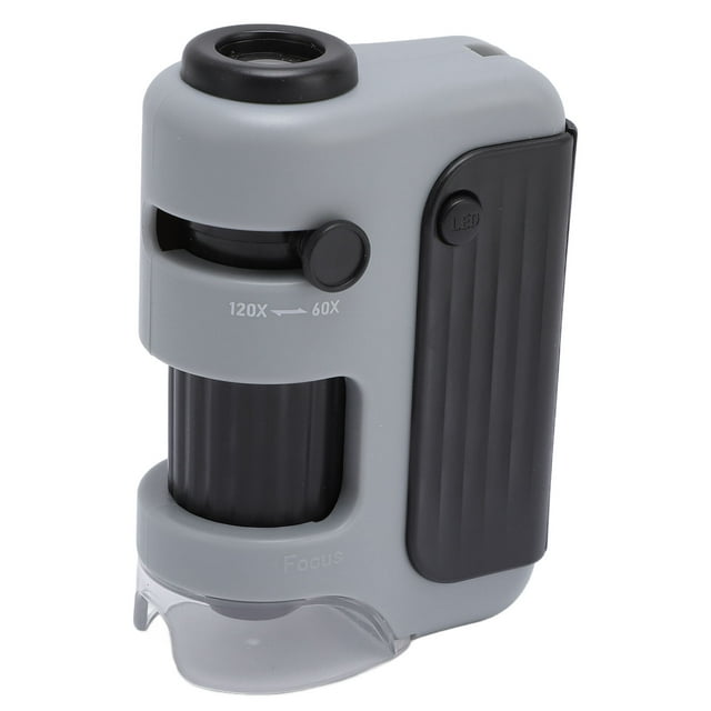 Microscopio Portátil De Mano, Divertido Microscopio De Bolsillo Ligero De 120x De Gran Aumento Con Luz LED Para Estudiantes De Laboratorio En El Aula