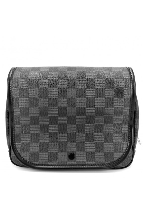Pre-Owned Louis Vuitton Men's Damier Graphite Trousse Suspendable Travel Pouch, N41419, Black...