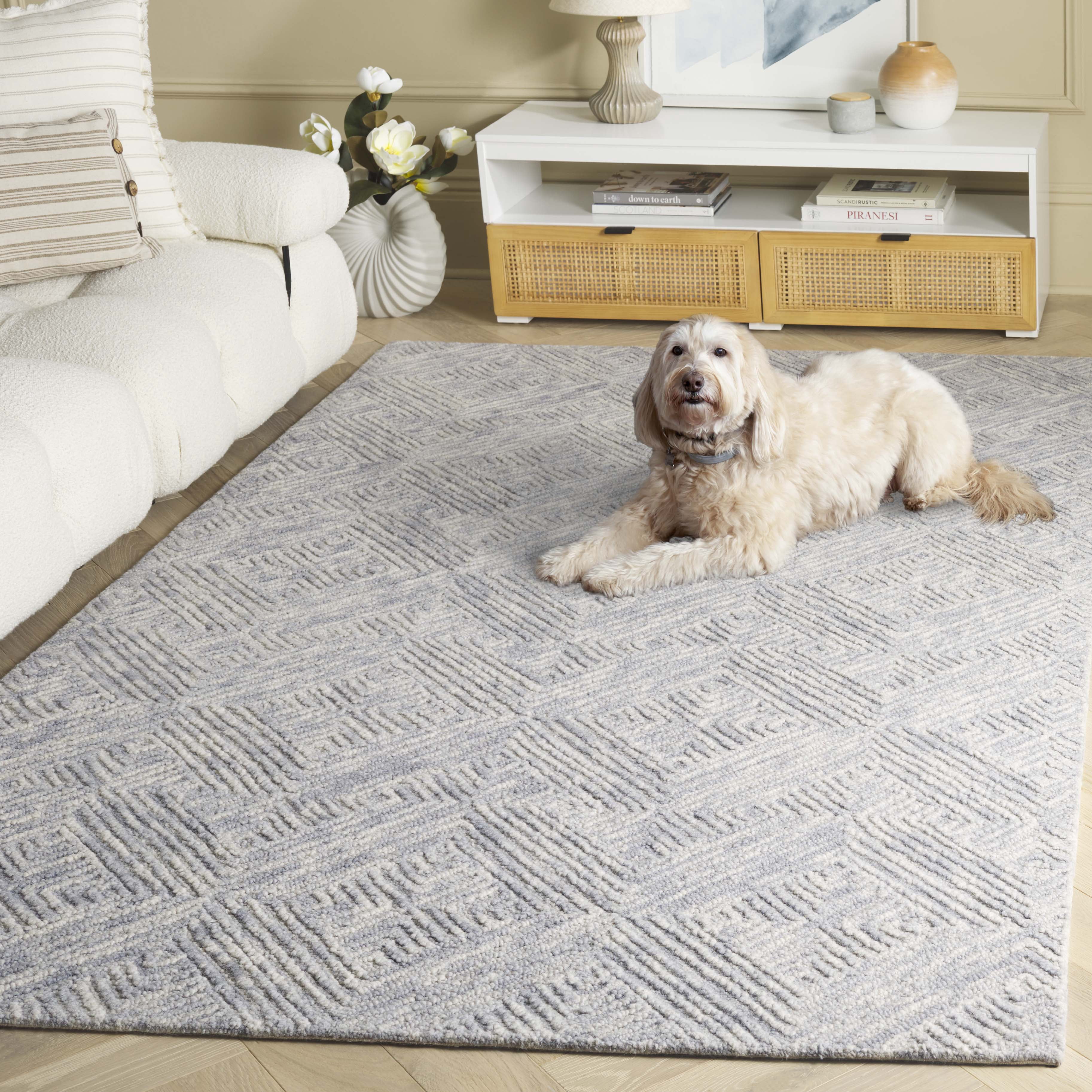 SAFAVIEH Trace Hayden Geometric Area Rug, Grey, 5' x 8'