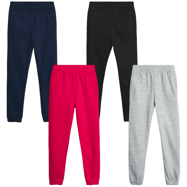 Real Love Girls' Sweatpants - 4 Pack Basic Solid Active Fleece Joggers ...