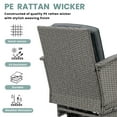 thumbnail image 2 of 3pcs Patio Furniture Set on Sale, Rattan Outdoor Conversation Set of 2, Patio Bistro Set w/ 360° Swivel Rocking Chairs & Table, Gray Thickened Cushions, 2 of 10