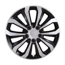 Coast 2 Coast 106116SB 16 in. 10 Spoke Wheel Cover, Silver & Black - Set of 4