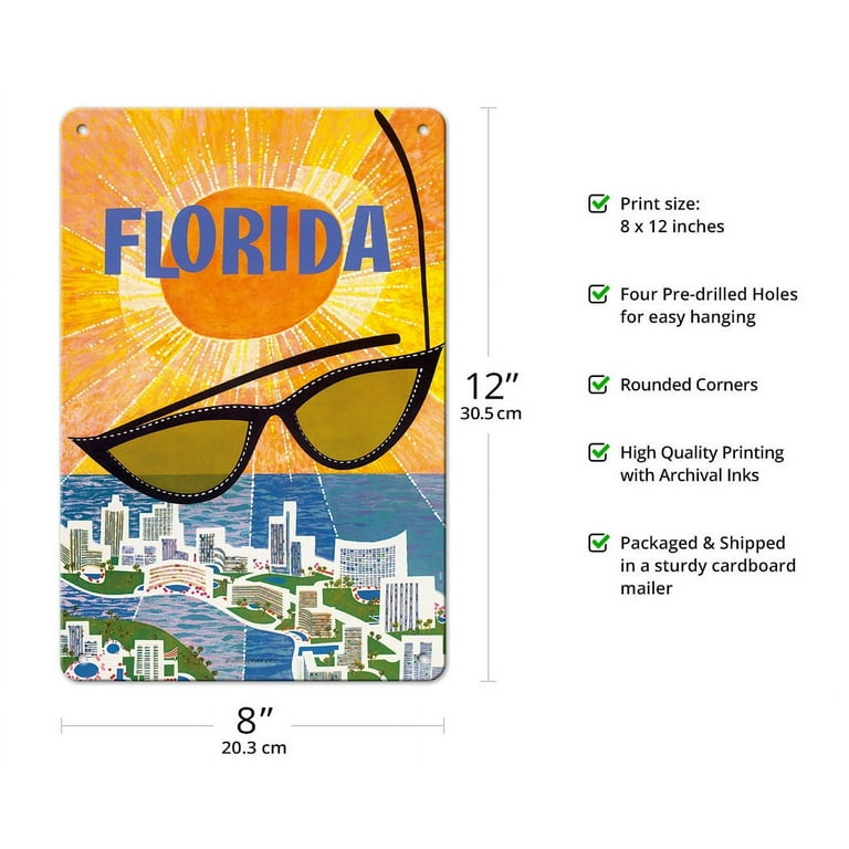 Miami Florida - The Sunshine State - Vintage Travel Poster by