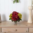 thumbnail image 5 of Nearly Natural Green and Burgundy Hydrangea Arrangement, 5 of 6