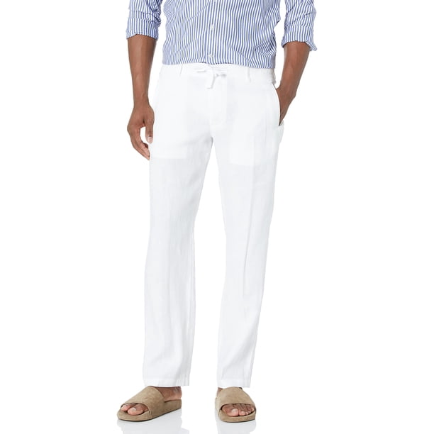 Pantalones Casual Perry Ellis 100% Lino Corte Regular para Hombre