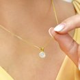 thumbnail image 5 of JeenMata 2 Carat Round Cut Moissanite Brilliant Pendant Necklace - 18K Yellow Gold Plating Over Silver, 5 of 6