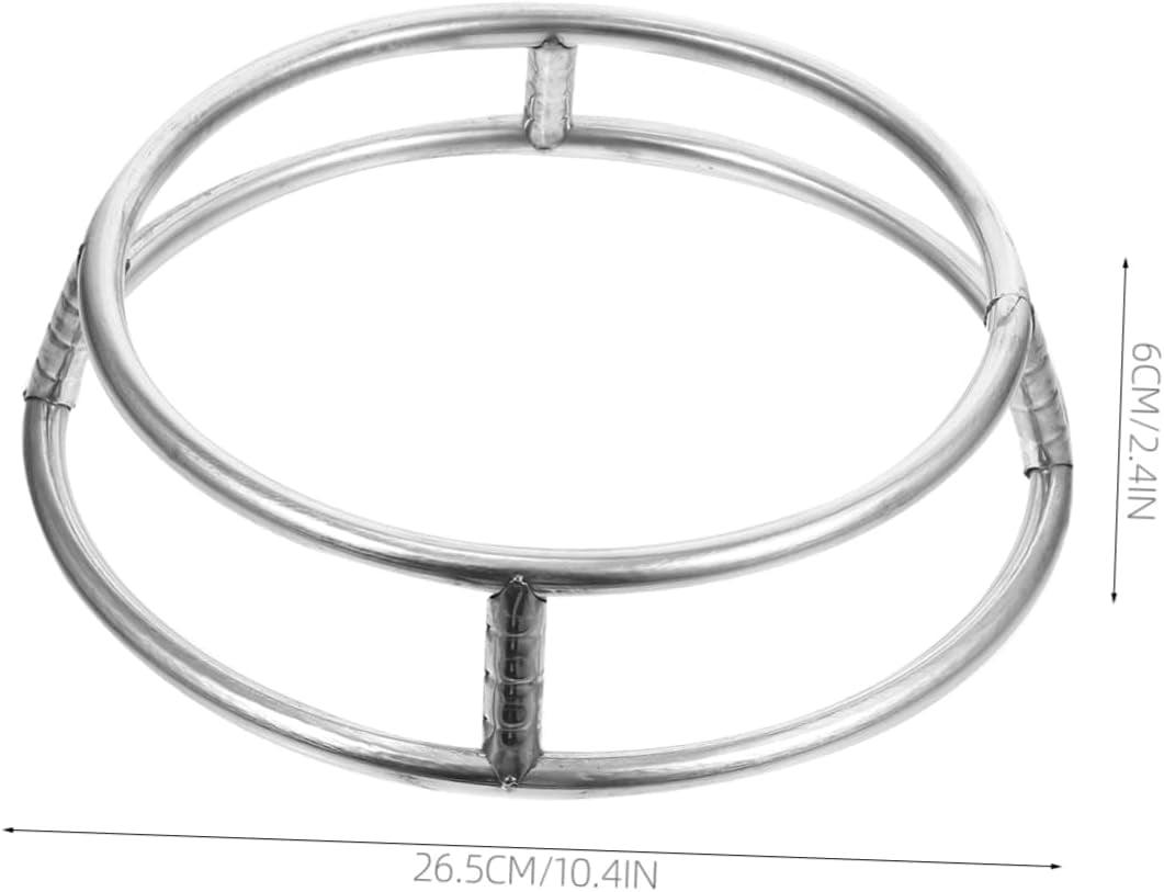 Stainless Steel Double-Layer Round Pot Rack for Gas Stove Heat-Proof Wok Ring Stand Anti-Scald Pot Holder 10.43 Inch Cooking Accessories for Home Kitchen