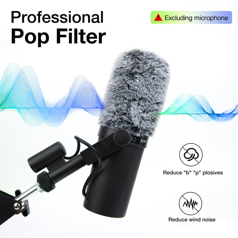 Pop Filter Perfect Voor Shure Sm7b Microfoon, Mv7 En Soortgelijke Podcast Mics Dik Foam Voorruit Cover Vervanging Vermijd Lawaai Tegen Plosieven Hoog