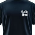 thumbnail image 4 of Rollin Hard Real Men Ride Low Graphic T-Shirt (Large, Navy), 4 of 4