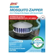 Pic ® 2 في 1 Mosquito Zapper & Accent Light ، Bug Zapper مع سلك USB صغير ، رمادي ، منطقة Bug Zapper