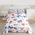thumbnail image 2 of Homewish Kids Teenagers Girls Cartoon Bow Knot 3 Pieces Queen Comforter Set,USA Flag Firework Ultra Soft Bedding Sets,Independence Day Bedding Comforter Set Breathable,Microfiber Bedroom Decor, 2 of 8
