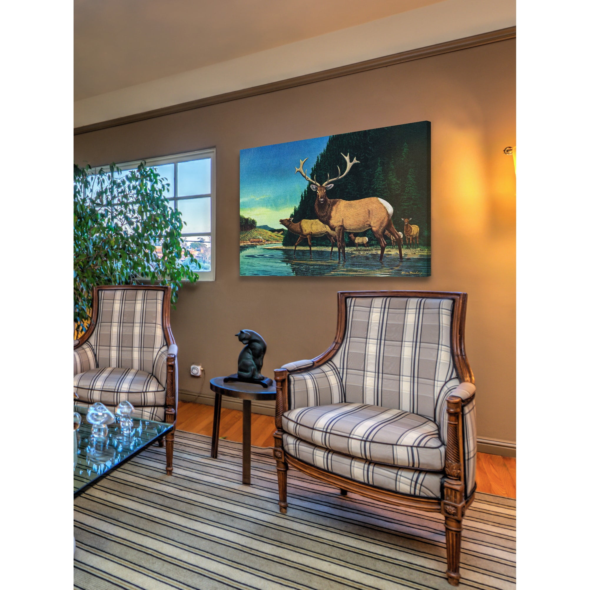 Marmont Hill "Olympic Elk" Painting Print on Wrapped Canvas