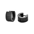 thumbnail image 3 of Edforce Stainless Steel Black Huggie Hoops Earrings, 7mm x 9mm, 3 of 5