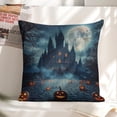 thumbnail image 6 of pumpkins full moon Flowers Linen toss pillowcase Decoration pillowcase Gift preferred 18x18" Cushion cover 4 set Sofa pillowcase Sofa bedroom living room car, 6 of 8