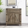 Walker Edison 32" Farmhouse Sliding Barn Door Accent Cabinet – Grey Wash Finish, 2 Adjustable Shelves 3 thumbnail image