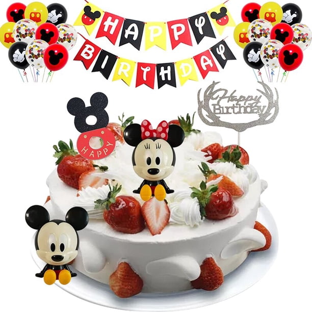 Adornos de Decoración de Pastel de fiesta de Mickey mouse y Minnie Mouse, suministros de decoración de fiesta de cumpleaños de bebé, regalo de cumpleaños