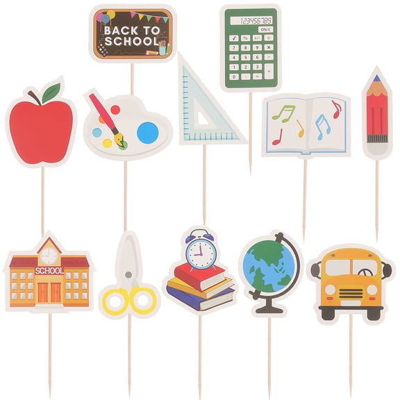 HEATSHAKING Dessert Toppers Paper Wood 24Pcs 4.3X2.2X0.04In