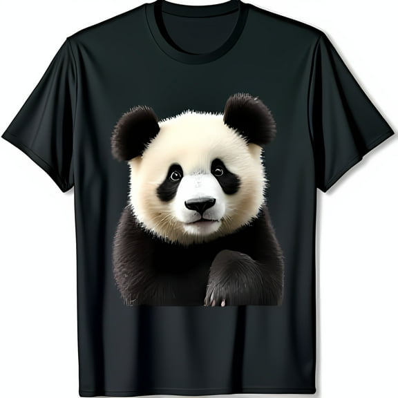 Adorable Panda Bear Graphic Black T-Shirt Cute & Stylish Design for Animal Lovers