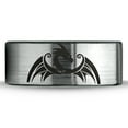 thumbnail image 2 of Tungsten Dragon Dragons Fire Breather Folklore Band Ring 8mm Men Women Comfort Fit Brushed Gray Flat Cut Black Polished, 2 of 4
