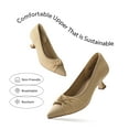 thumbnail image 2 of BURUDANI Women's Pointed Toe Kitten Heels Work Pumps Comfortable Knitted Closed Toe Dressy Wedding Shoes, 2 of 5