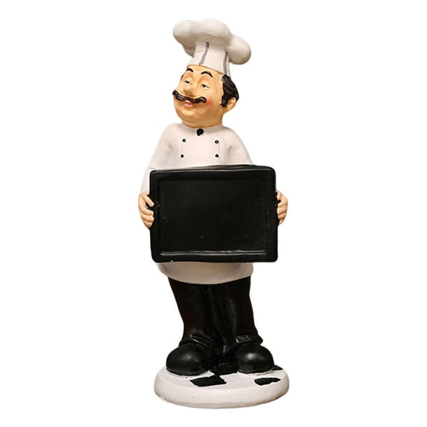 Figura decorativa de chef europea, adorno de resina 3D, decoración del hogar para gourmets. 10.5x8.5x22.5cm