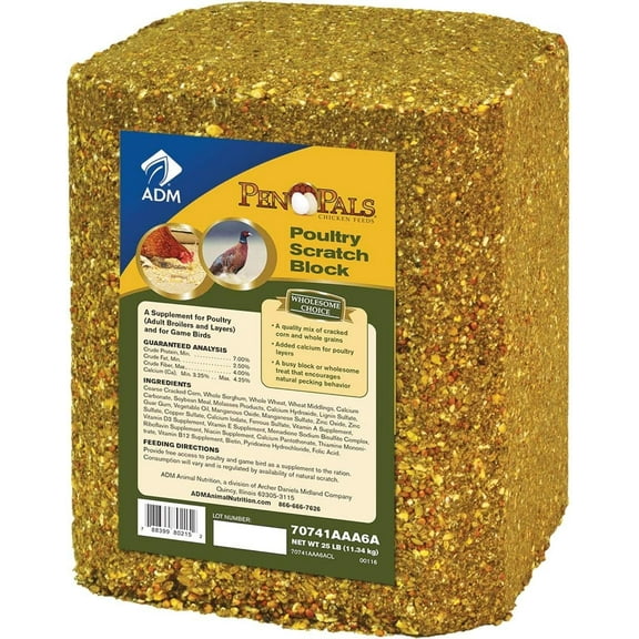 ADM Animal Nutrition Poultry Feed Block - Scratch Supplement - 25 lb