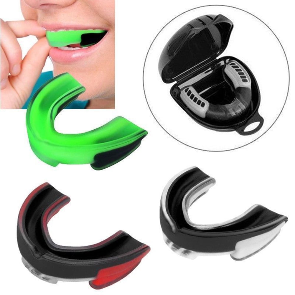 CLEAR Gum Shield Teeth Protector Mouth Guard Piece Rugby Football Boxing 