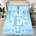 thumbnail image 2 of Manfei Letter Monogrammed E 4pcs Bed Sheets for Kids Children Girls,Dreamy Princess King Sheets,Cute Butterfly Bowknot Super Cozy Sheet Set,Bling Glitter Bedroom Decor, 2 of 7