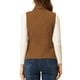 thumbnail image 3 of Chaqueta sin mangas con cremallera Inspire Chic para mujer, chaleco utilitario con bolsillos, 2XL, marrón, 3 of 6