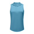 thumbnail image 3 of Women's Summer Sleeveless Hooded Tank Top Workout Athletic Hoodie (Blue S), 3 of 3