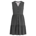 thumbnail image 5 of Danhjin Women's Summer Sundress V Neck Sleeveless Dresses Elastic Waist Ruffles Casual Loose Tank Dresses, 5 of 7