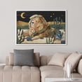thumbnail image 2 of IDEA4WALL Framed Canvas Print Western Decor Longhorn Lions Portrait Wall Art Animal Wildlife Mountain Nature Landscape Traditional Artwork for Living Room, Bedroom, Office - White 24"x36", 2 of 5