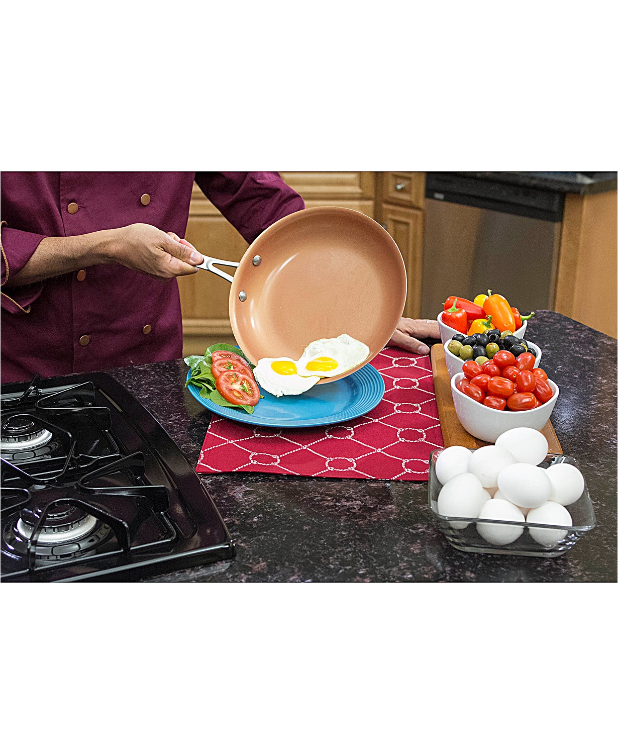 Gotham Steel Diamond 12” Ceramic Non Stick Frying Pan, 12 Inch Frying Pan with Helper Handle and Stay Cool Handles, Ultra Durable Nonstick Frying Pans, Graphite