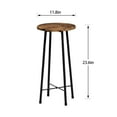 thumbnail image 7 of VECELO Bar Stools Set of 2, Industrial Wooden Bar Chairs with Metal Legs, 23.6" Counter Height Round Backless Barstools Set, Brown, 7 of 7