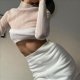thumbnail image 5 of Tops Transparentes de Larga Plisados para Mujer M, 5 of 10