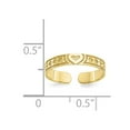 thumbnail image 3 of 10K Yellow Gold Ring Band Toe Heart, Size 9, 3 of 5