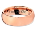thumbnail image 2 of Tungsten I Love You 3000 Quote Engraved Band Ring 7mm Men Women Comfort Fit 18k Rose Gold Dome Polished, 2 of 4