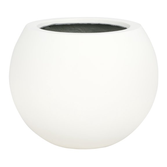 Safavieh Kenslia Concrete Ficonstone Modern Solid Round White Plant Pot