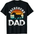 thumbnail image 2 of 100% Cotton Retro Vintage Dachshund Dad Gifts for Men Fathers Day T-Shirt, 2 of 5