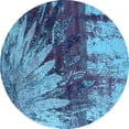 thumbnail image 1 of Ahgly Company Indoor Round Oriental Light Blue Industrial Area Rugs, 4' Round, 1 of 4