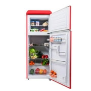 Frigidaire 7.5 Cu. ft. Retro Refrigerator, Apartment Size Top Mount Fridge with Chrome Handles, Red EFR756