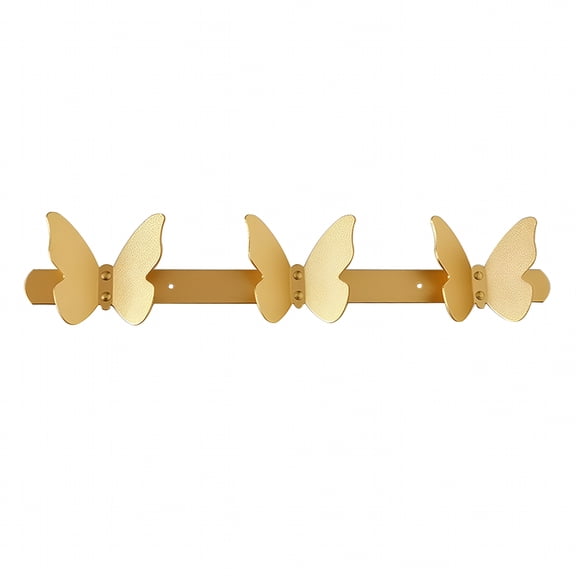 LAMIRO Butterfly Wall Hooks Coat Hat Rack Towel Hanger Gold Heavy Duty Organizer