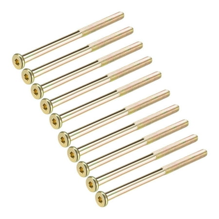 

M8x130mm Furniture Screw Hex Socket Machine Screws Zinc Plated Fasteners Bolts Half Thread Carbon Steel 10 Pcs