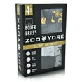 thumbnail image 6 of Zoo York Men's 4-Pack 360 Stretch Boxer Briefs - Printed & Solid Color Premium Underwear for Men in Banana, Dark Grey, Grey, Black Size: S, 6 of 7