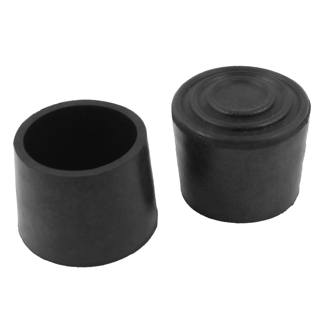 2 Pcs Black 40mm x 33mm Chair Table Leg Recessed Rubber Feet Pads Tips