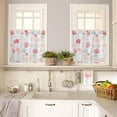 thumbnail image 4 of Kitchen Curtains Set, Red Orange Coastal Kitchen Curtains and Valances Set, Nautical Summer Beach Coral Sea Turtle Rod Pocket Tier Curtains 36 Inch Length for Cafe/Bedroom Windows, 4 of 6